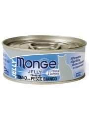 Консервы для кошек Monge Jelly с желтоперым тунцом и белой рыбой