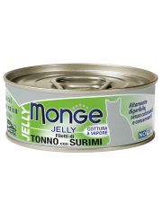Консервы для кошек Monge Jelly с желтоперым тунцом и сурими