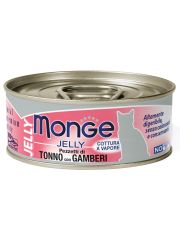 Консервы для кошек Monge Jelly с желтоперым тунцом и креветками
