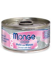 Консервы для собак Monge Dog Natural куриные кусочки с говядиной