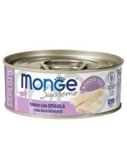 Консервы для кошек Monge Supreme sterilized для стерилизованных, из тунца с морским окунем