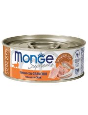 Консервы для кошек  Monge Supreme sterilized стерилизованных, из тунца с крабом