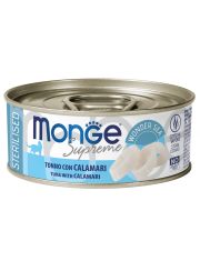 Консервы для кошек  Monge Supreme sterilized стерилизованных, из тунца с кальмаром