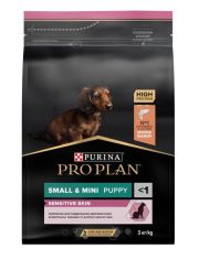 Сухой корм Pro Plan для щенков мелких и карликовых пород с чувствительной кожей, с высоким содержанием лосося