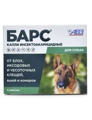 Капли для собак Барс от 10 кг против блох и клещей