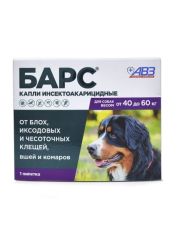 Капли для собак Барс от 40 до 60 кг против блох и клещей 4,02 мл