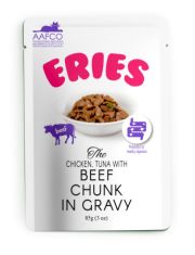 Влажный корм для кошек  Pettric ERIES с говядиной, курицей и тунцом, кусочки в соусе