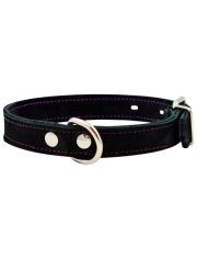 Ошейник для собак Zooexpress Color Line двухслойный из нубука чёрный