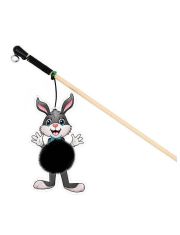 Удочка-дразнилка для кошек GoSi "Заяц на веревке"