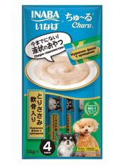 Лакомство для собак Inaba Churu пюре куриное с хрящами
