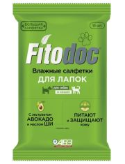 Влажные салфетки для кошек и собак АВЗ Фитодок для лап