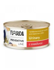 Консервы для собак FLORIDA Preventive Line Urinary для профилактики мочекаменной болезни с говядиной