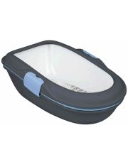 Туалет для кошек Trixie Berto c гигиенической системой разделения, темно-серый,пастельный синий,гранит