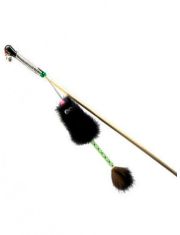 Удочка-дразнилка для кошек GoSi Мышка из натуральной норки хвост-пружинка