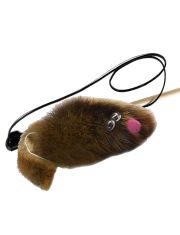 Удочка-дразнилка для кошек GoSi Мышка из натуральной норки