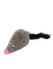 Игрушка для кошек GoSi Мышь с кошачьей мятой хвост-натуральная норка