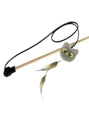 Удочка-дразнилка для кошек GoSi  МехоКот Кайт серый