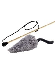 Удочка-дразнилка для кошек GoSi  Звенящая Мышка-Mакси с хвостом валериана