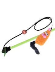 Удочка-дразнилка для кошек GoSi Мышка-Машка с норковым хвостом 1,5 м