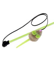 Удочка-дразнилка для кошек GoSi Неон Мышка-Мелисса с кошачьей мятой