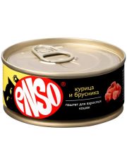 Консервы для кошек ENSO, паштет с курицей и брусникой