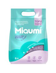 Наполнитель для кошачьего туалета Miaumi TOFU Lavender Scented, комкующийся, соевый, нежным ароматом лаванды