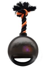 Игрушка для собак Hagen Bomber светящийся с ручкой на веревке, черный