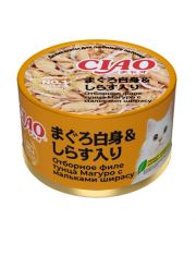 Влажный корм для кошек "Inaba Ciao" Отборное филе тунца Магуро с мальками ширасу