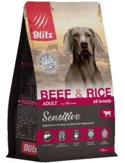 Сухой корм для собак Blitz Sensitive Beef & Rice Adult Dog All Breeds Говядина с рисом
