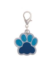 Адресник для собак Pet Line большой лапка сине-бирюзовый, гравировка 