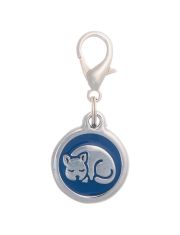 Адресник для собак Pet Line "Спящий кот" круглый, гравировка