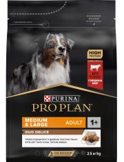 Сухой корм PRO PLAN® DUO DELICE для взрослых собак средних и крупных пород с двойной текстурой гранул, с высоким содержанием говядины