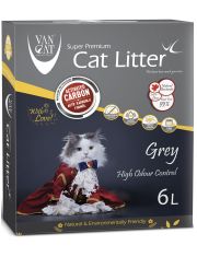 Van Cat/Ван Кет G160 Комкующийся наполнитель с активированным углем, без пыли, 6 л, коробка (Grey)