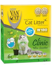 Van Cat/Ван Кет W180 комкующийся наполнитель для кошек с антибактериальным эффектом, 6 л, коробка