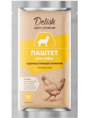 Delish Super Premium влажный корм для собак, паштет с курицей овощами и клюквой