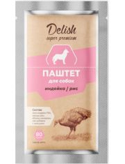 Delish Super Premium влажный корм для собак, паштет с индейкой и рисом