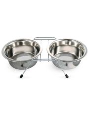 Миска металлическая на подставке 