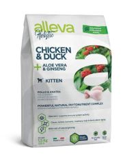 Сухой корм для котят Alleva Holistic Kitten с курицей и уткой, алое вера и женьшенем