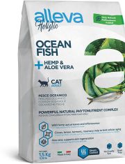 Сухой корм для кошек Alleva Holistic Cat Adult Ocean Fish с океанической рыбой, коноплей и алое вера