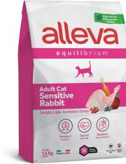 Сухой корм для кошек Alleva Equilibrium Adult Cat Sensitive Rabbit с чувствительным пищеварением, кролик