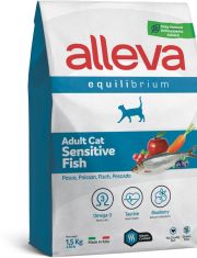 Сухой корм для кошек Alleva Equilibrium Adult Cat Sensitive Fish с чувствительным пищеварением, рыба