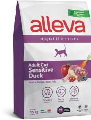 Сухой корм для кошек Alleva Equilibrium Adult Cat Sensitive Duck с чувствительным пищеварением, утка