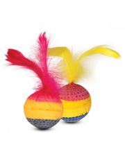 Игрушка для кошек Triol Мяч радужный с пером