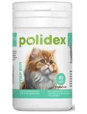 Витамины для кошек Polidex Super Wool Здоровая кожа и красивая шерсть