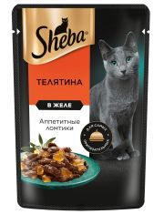 Влажный корм для кошек Sheba Телятина ломтики в желе