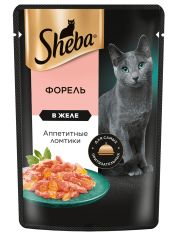 Влажный корм для кошек Sheba Ломтики в желе с форелью