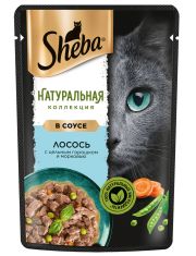 Влажный корм для кошек Sheba Nature's Collection Лосось с цельным горошком и морковью в соусе
