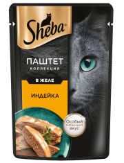 Влажный корм для кошек Sheba Индейка нежный паштет 