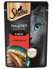 Влажный корм для кошек Sheba Говядина нежный паштет в желе