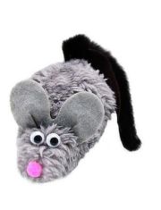 Игрушка для кошек GoSi Мышка-полевка с ушами и хвостом из натуральной норки